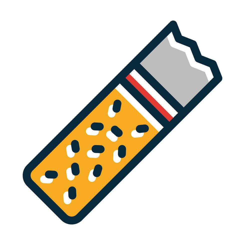 Cigarette Butt Vector Thick Line Filled Dark Colors