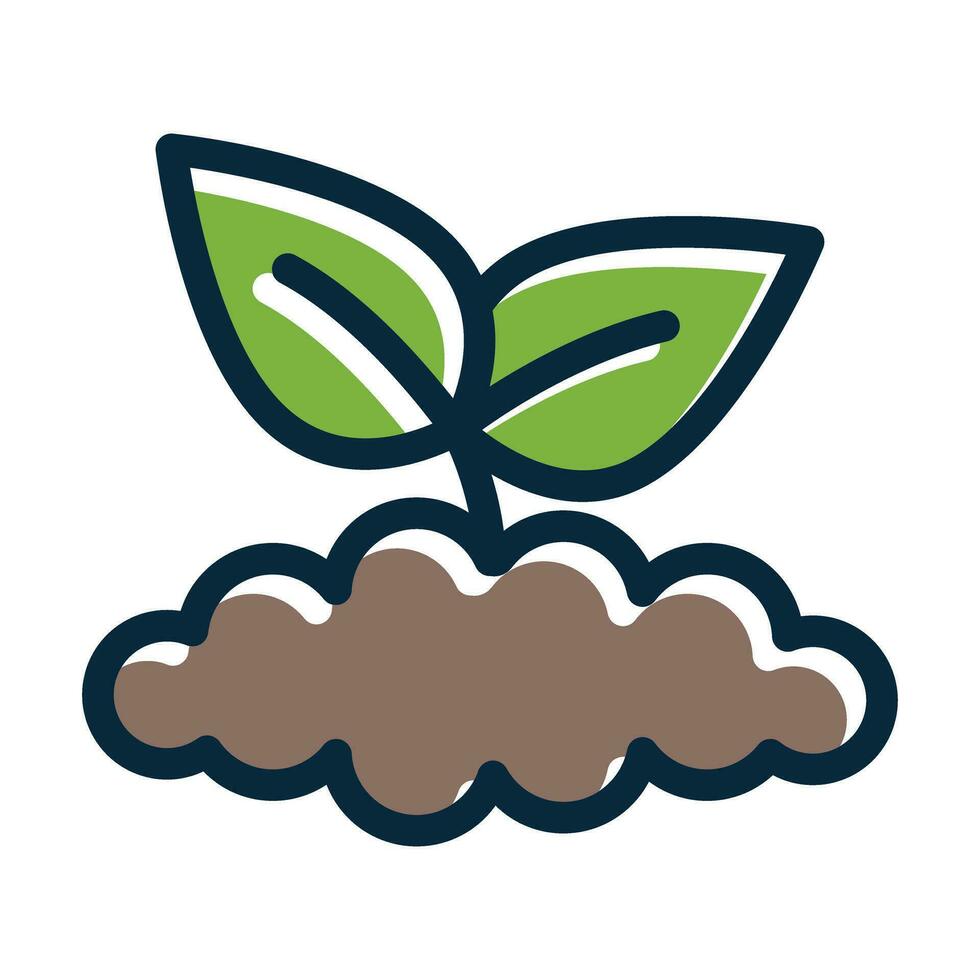 Sprout Vector Thick Line Filled Dark Colors