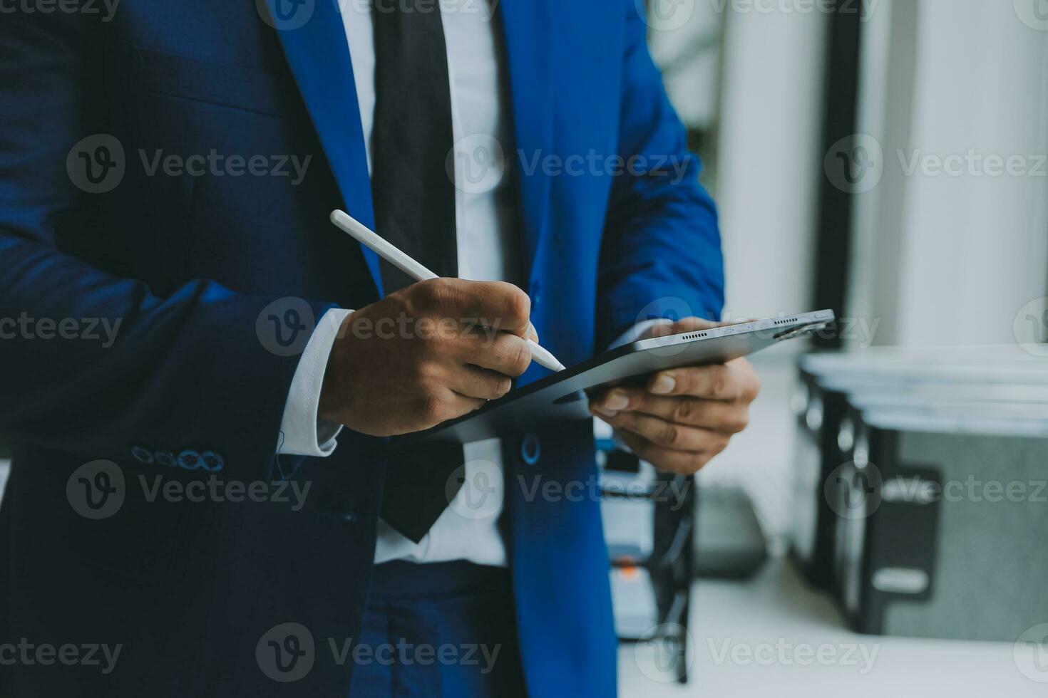 Team of business people working together in the meeting room office, teamwork background charts and graphs banner, double exposure successful teamwork,business planning concept. photo