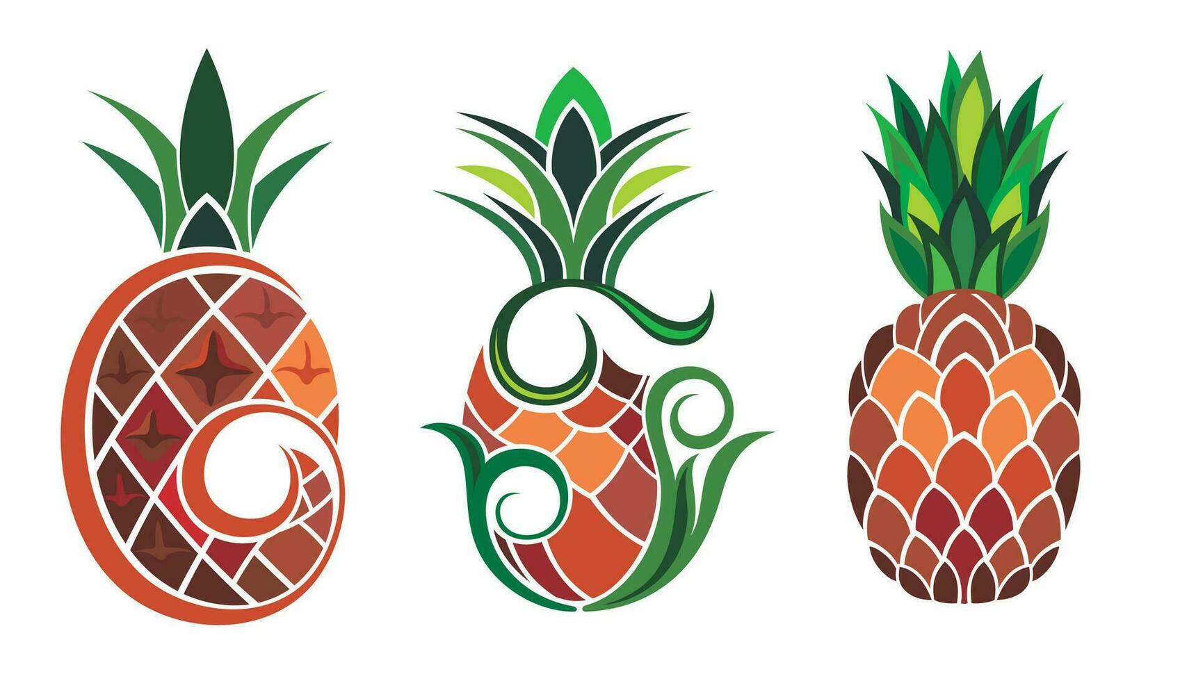 Pineapple icon on white background. Vector illustration