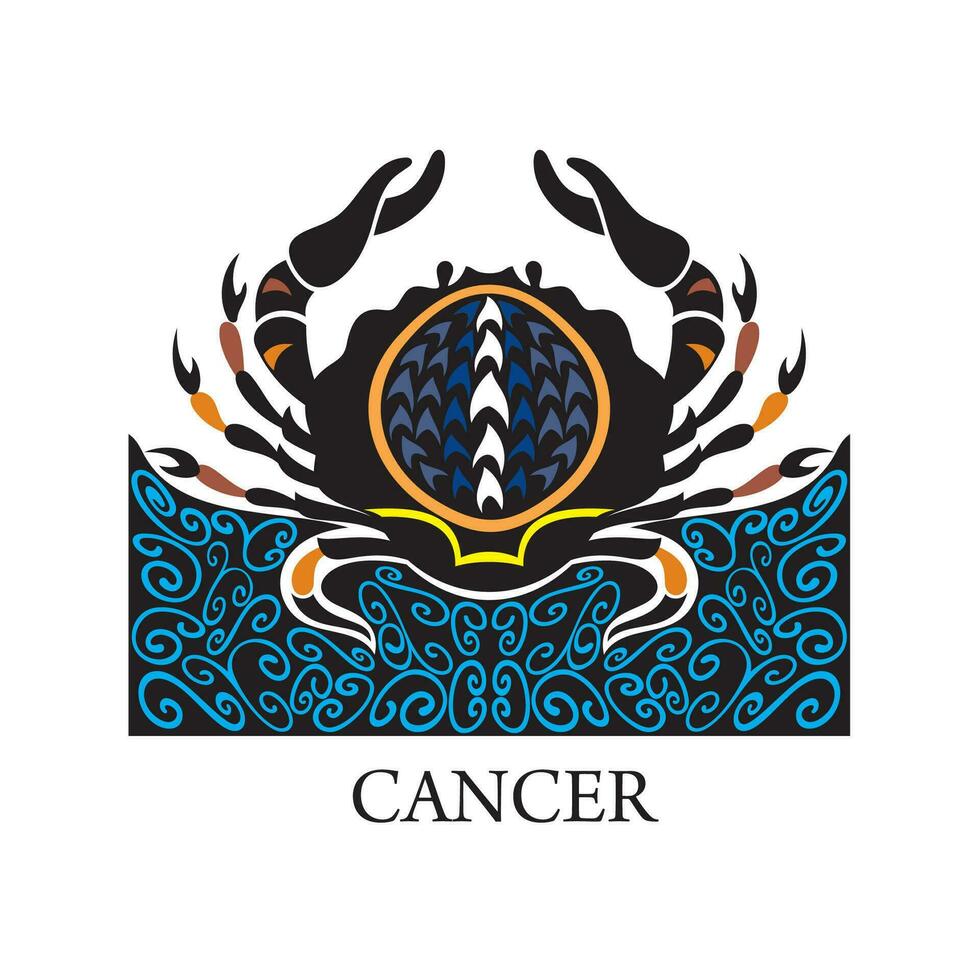 Vector cancer horoscope zodiac sign