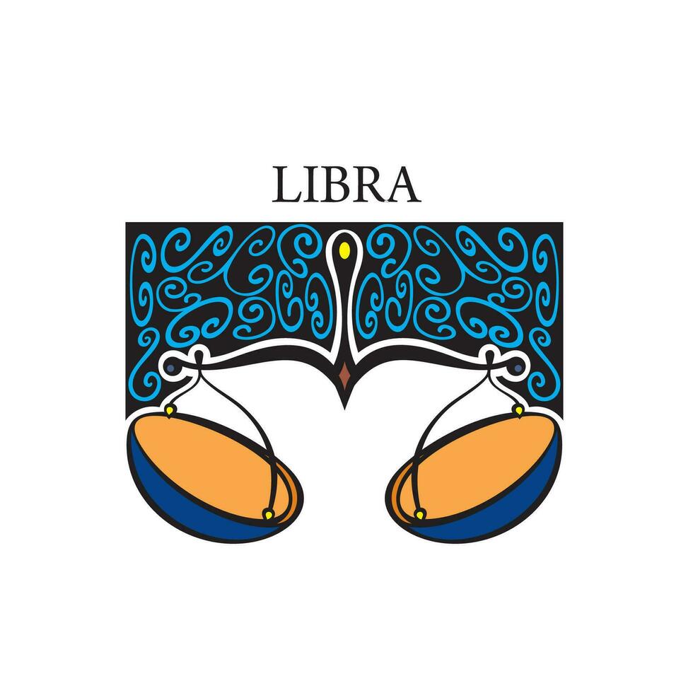 Vector of libra horoscope sign