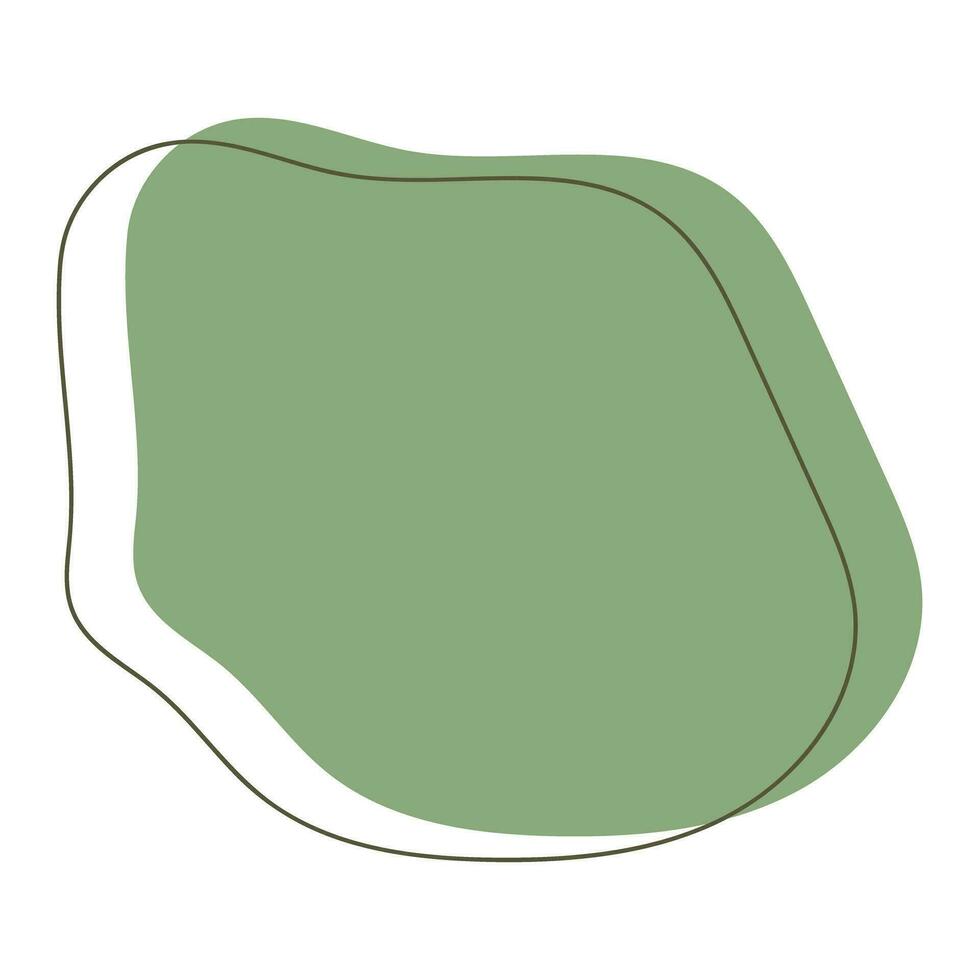 abstract blobs green and outline for background vector