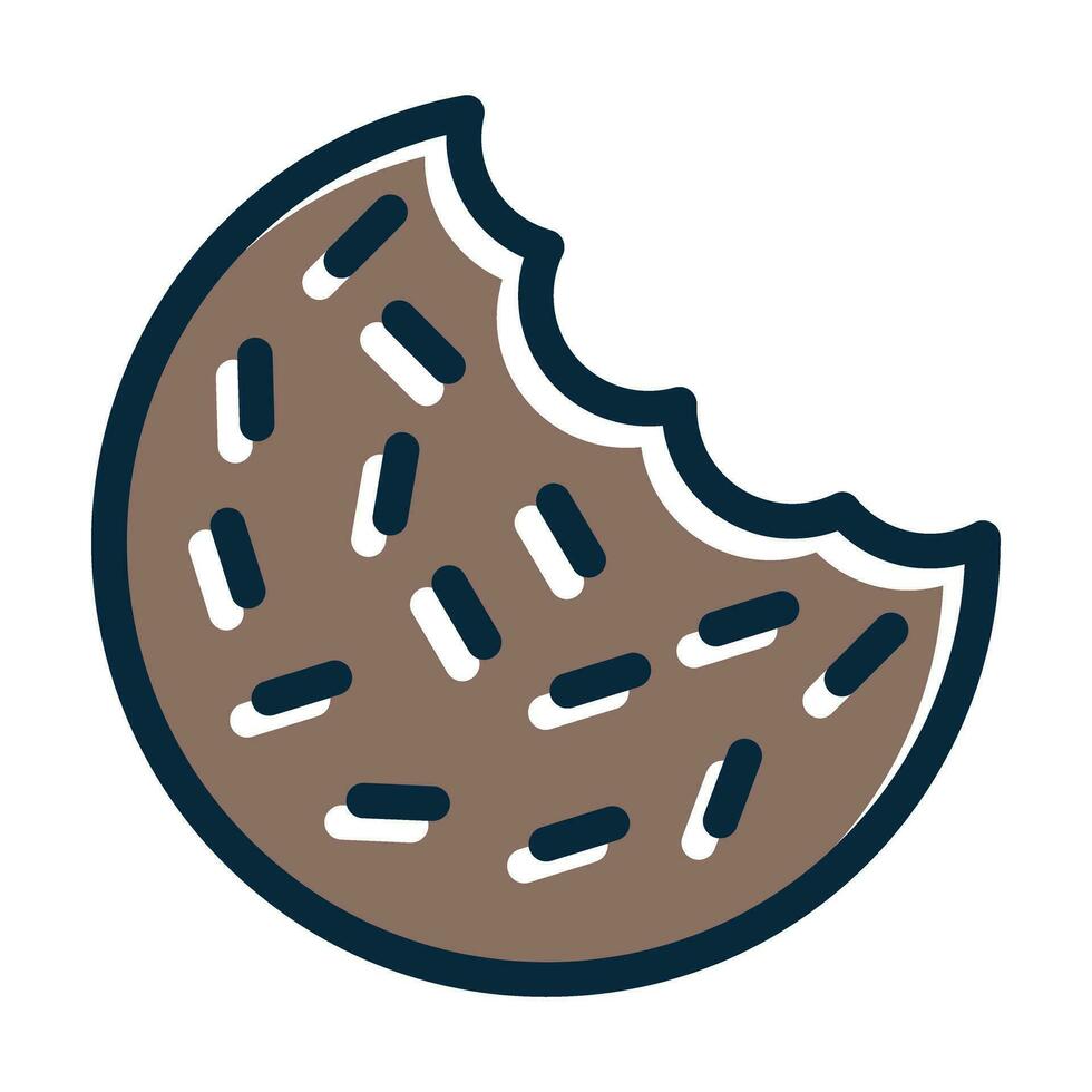 Cookie Vector Thick Line Filled Dark Colors