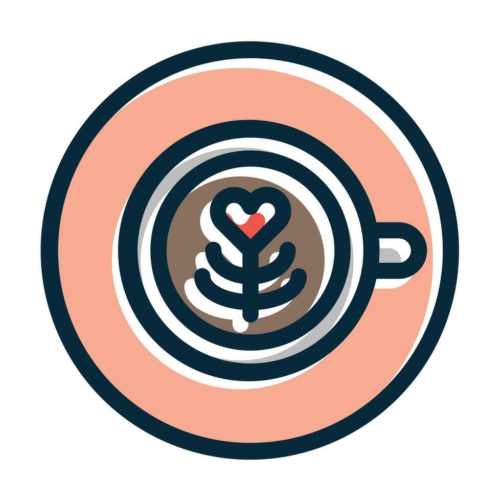 Latte Vector Thick Line Filled Dark Colors