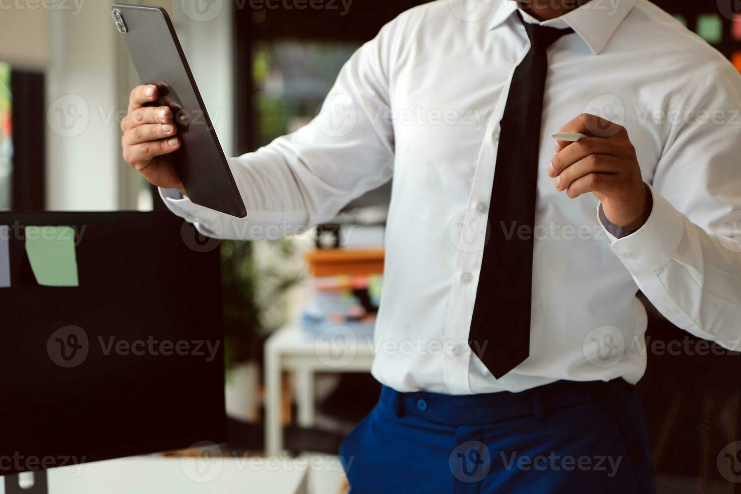 Construction and structure concept of Engineer or architect meeting for project working with partner and engineering tools on model building and blueprint in working site, contract for both companies. photo