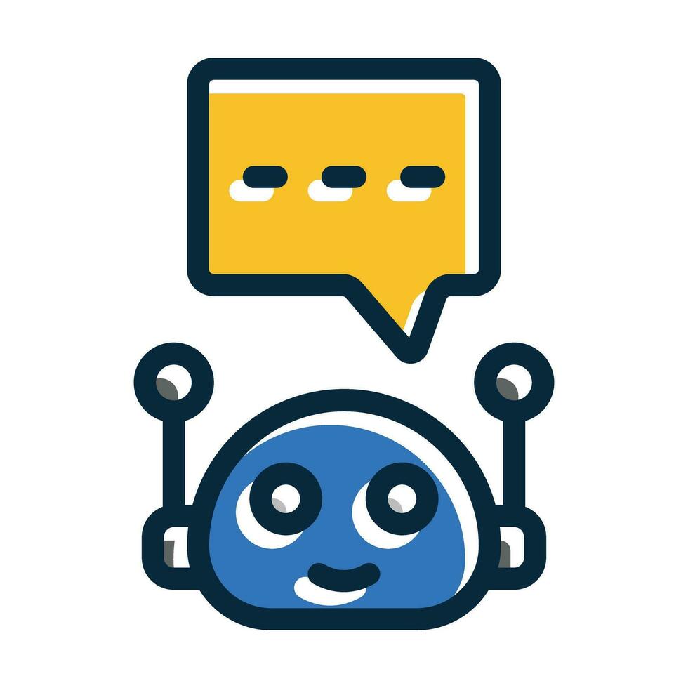 Chatbot Vector Thick Line Filled Dark Colors