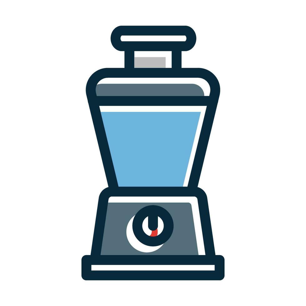 Food Processor Vector Thick Line Filled Dark Colors