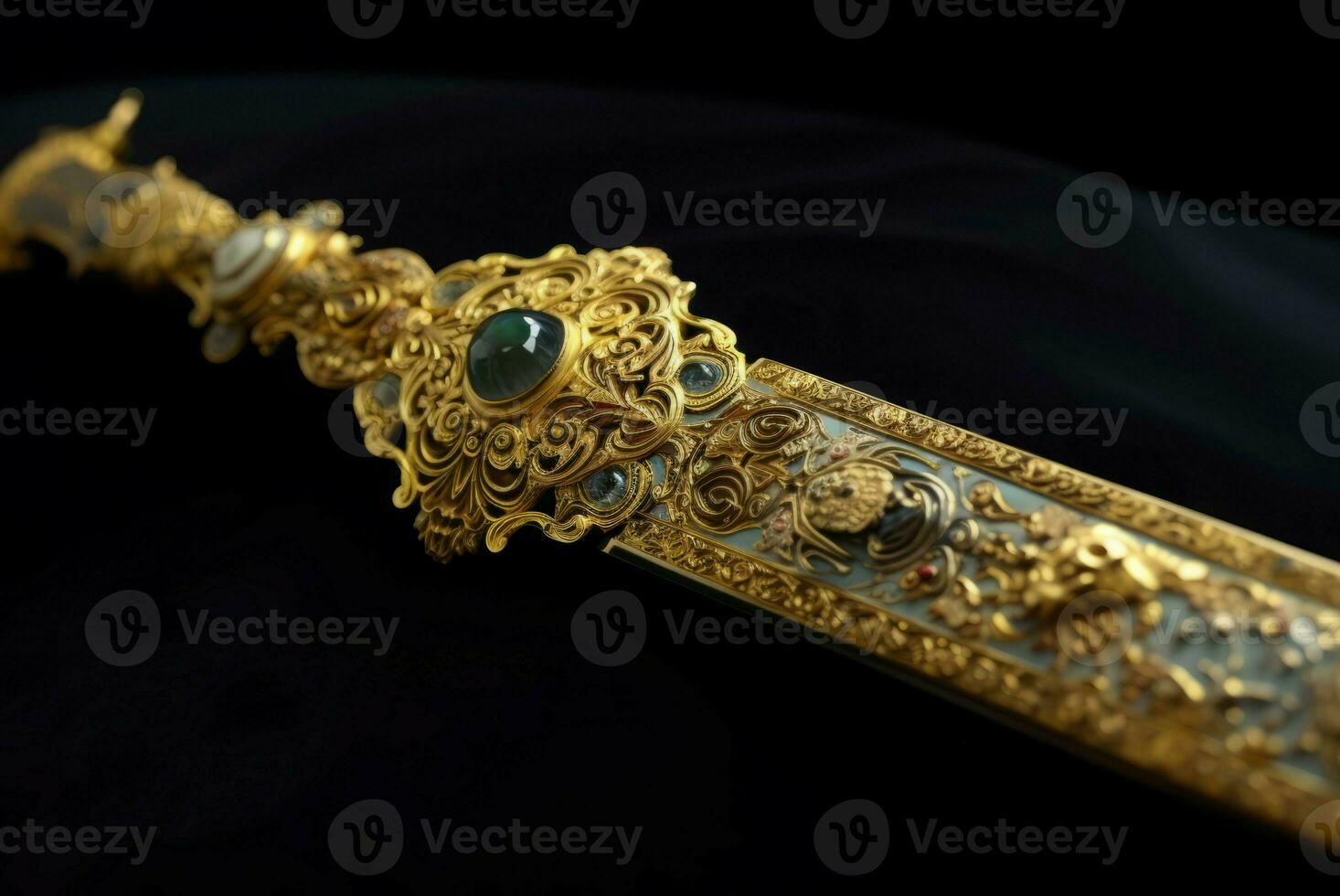 antiguo reliquia espada oro. generar ai foto
