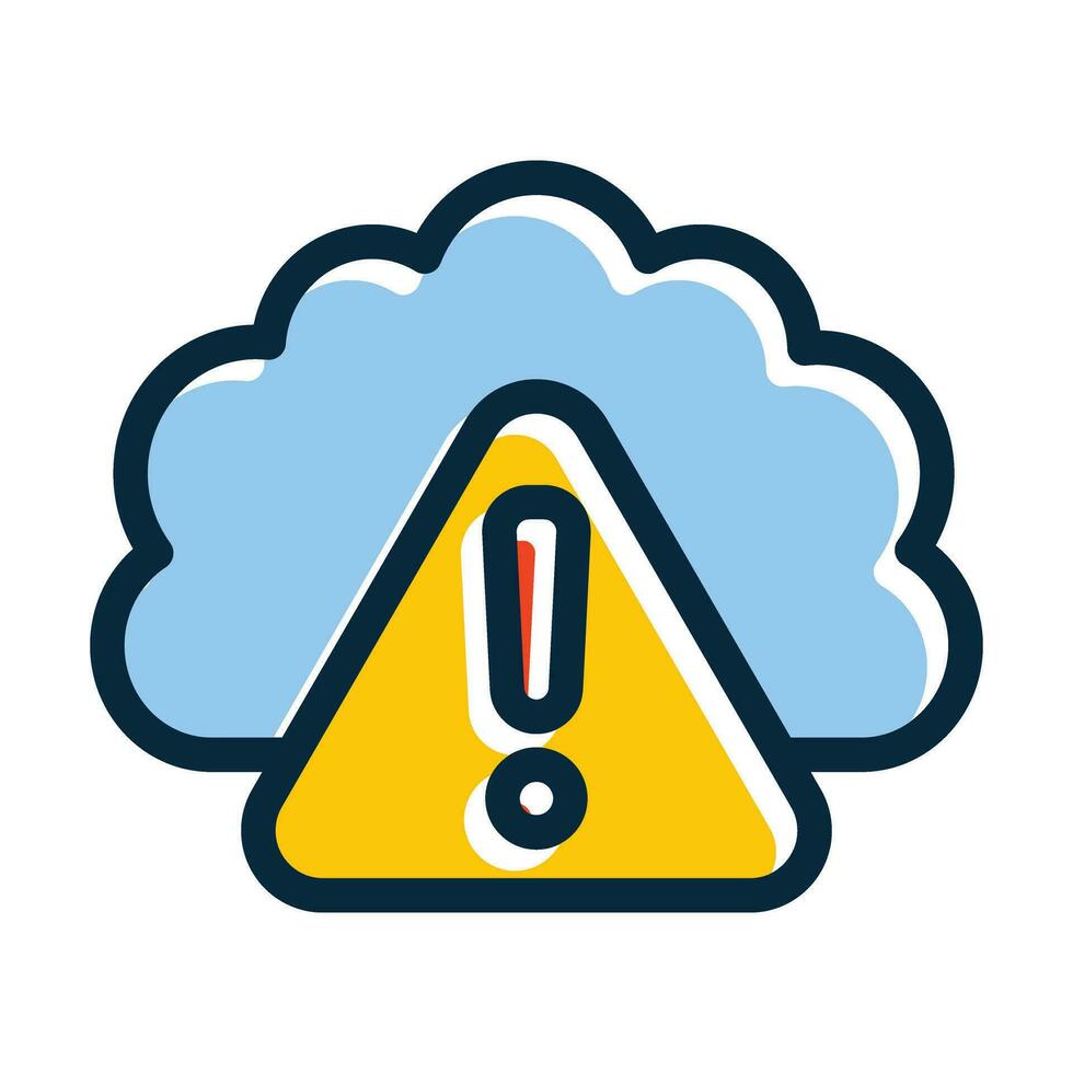 Weather Alert Vector Thick Line Filled Dark Colors