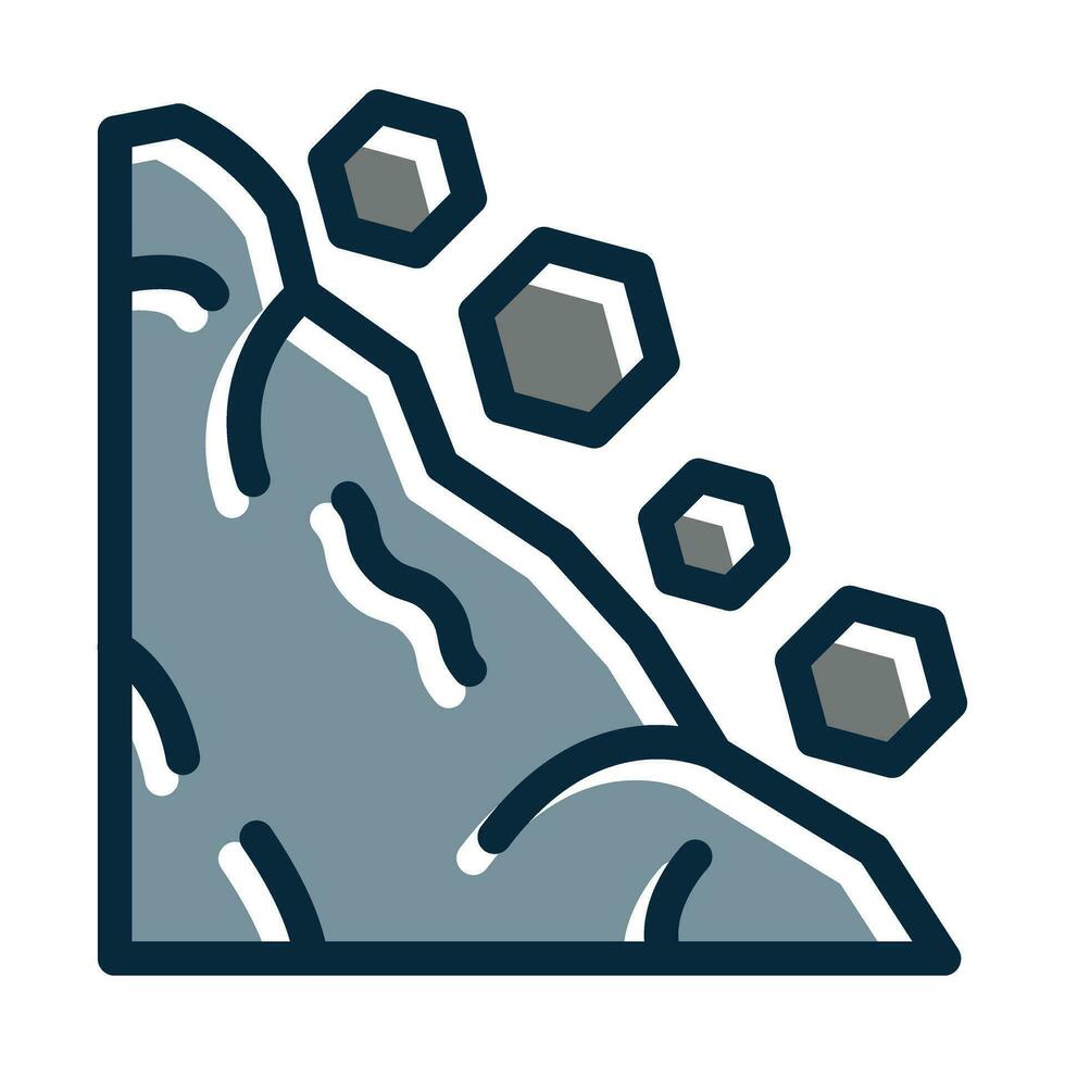 Landslide Vector Thick Line Filled Dark Colors