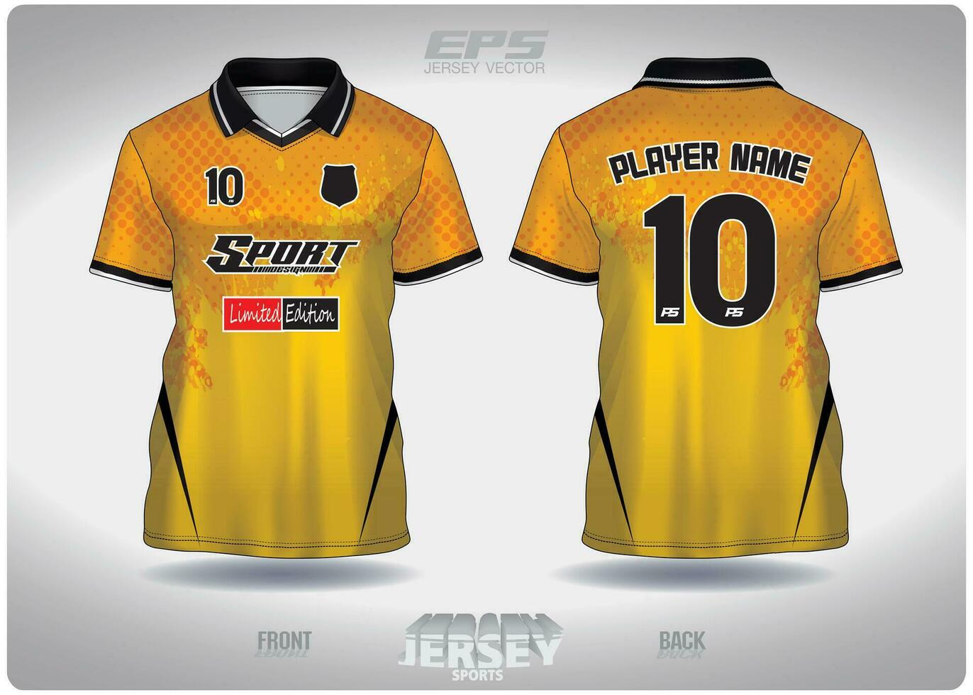 eps jersey Deportes camisa vector.negro amarillo polca puntos modelo diseño, ilustración, textil antecedentes para cuello en v camisa polo, fútbol americano jersey camisa polo vector