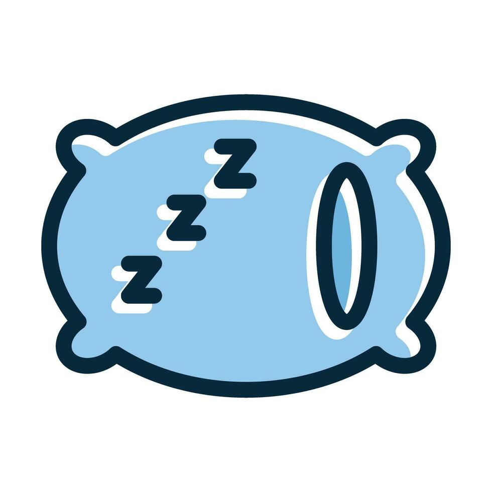 Pillow Vector Thick Line Filled Dark Colors