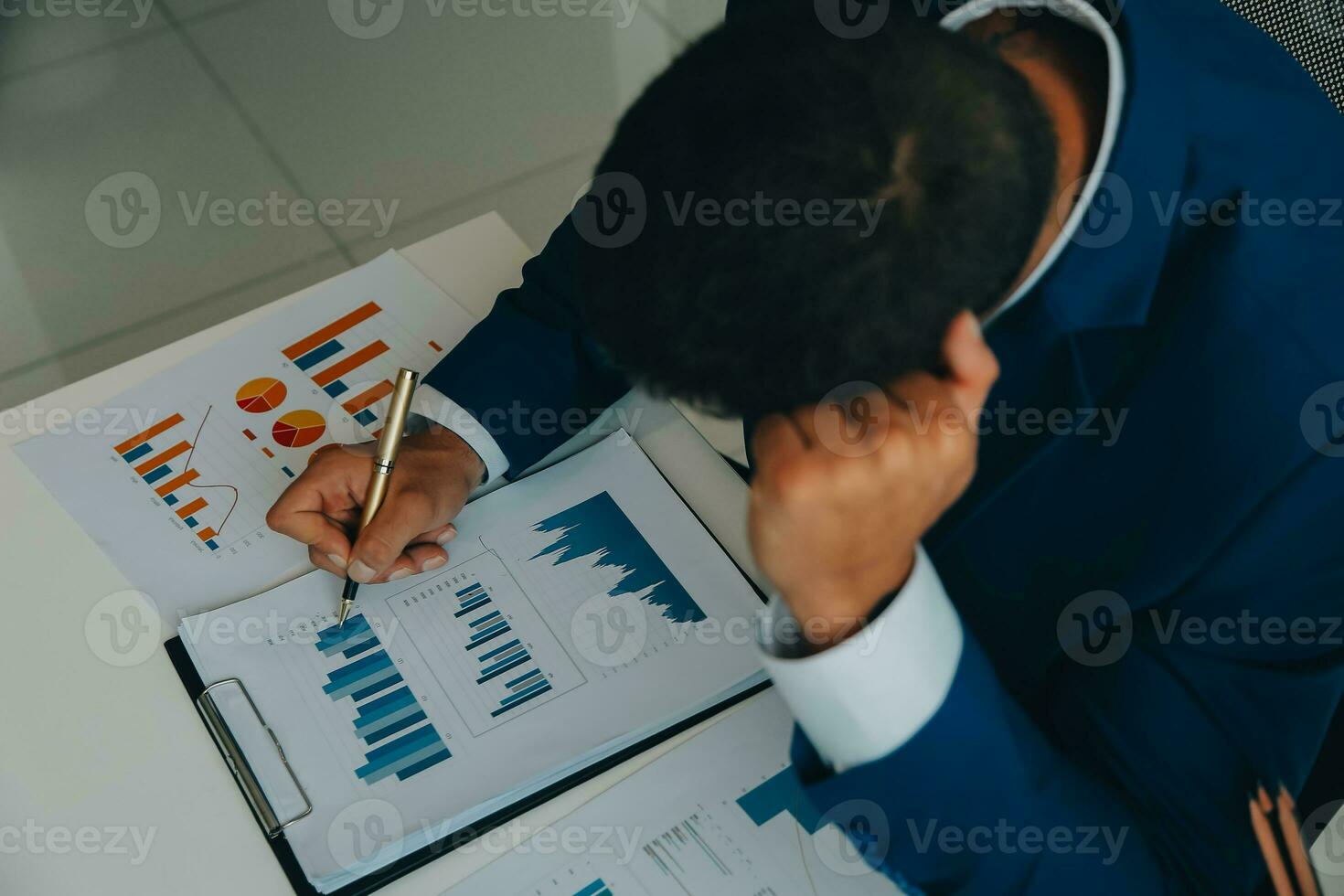 Team of business people working together in the meeting room office, teamwork background charts and graphs banner, double exposure successful teamwork,business planning concept. photo