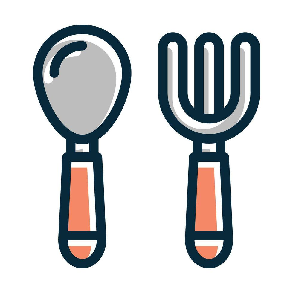 Cutlery Vector Thick Line Filled Dark Colors