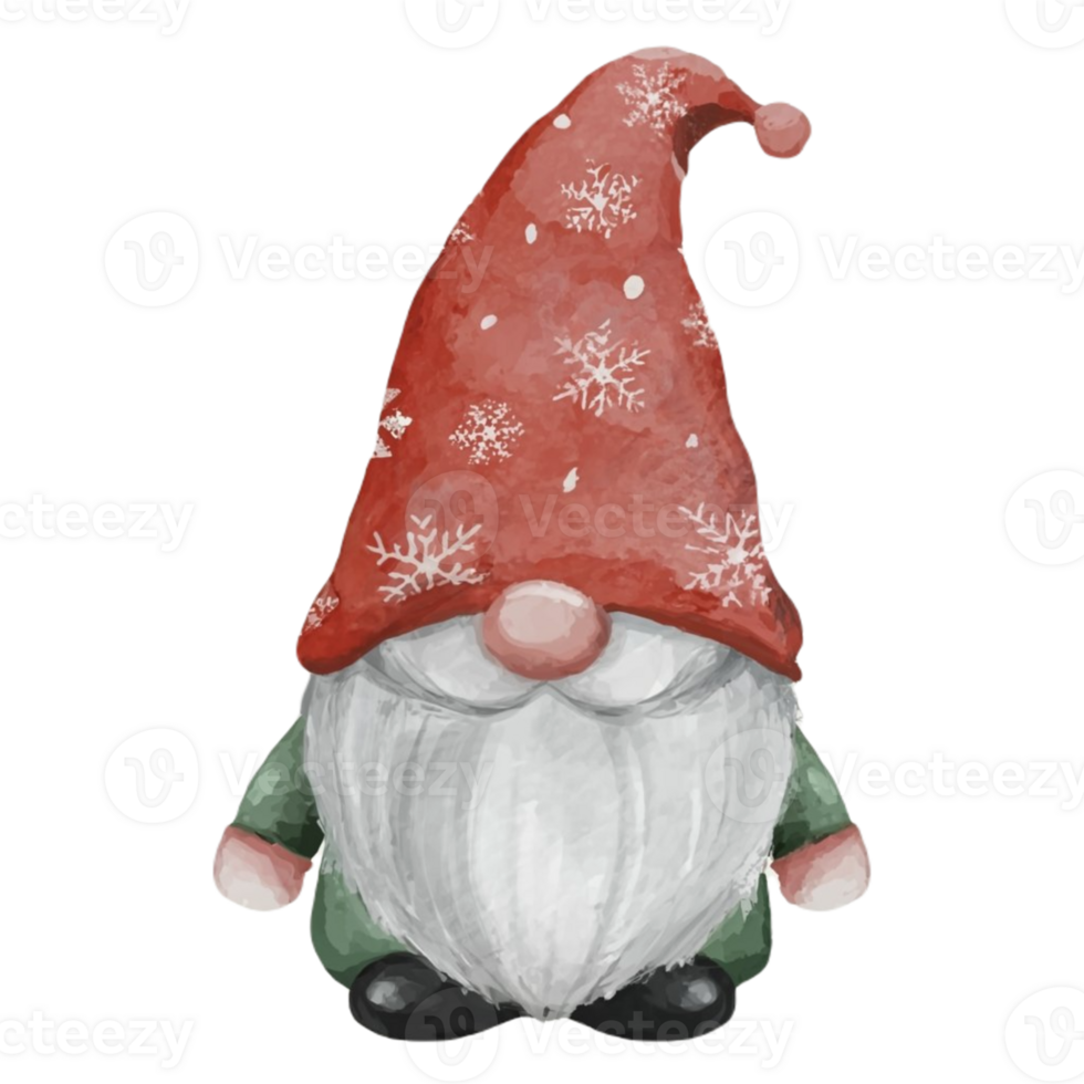 Christmas Gnome Wearing A Santa hat  AI Generative png