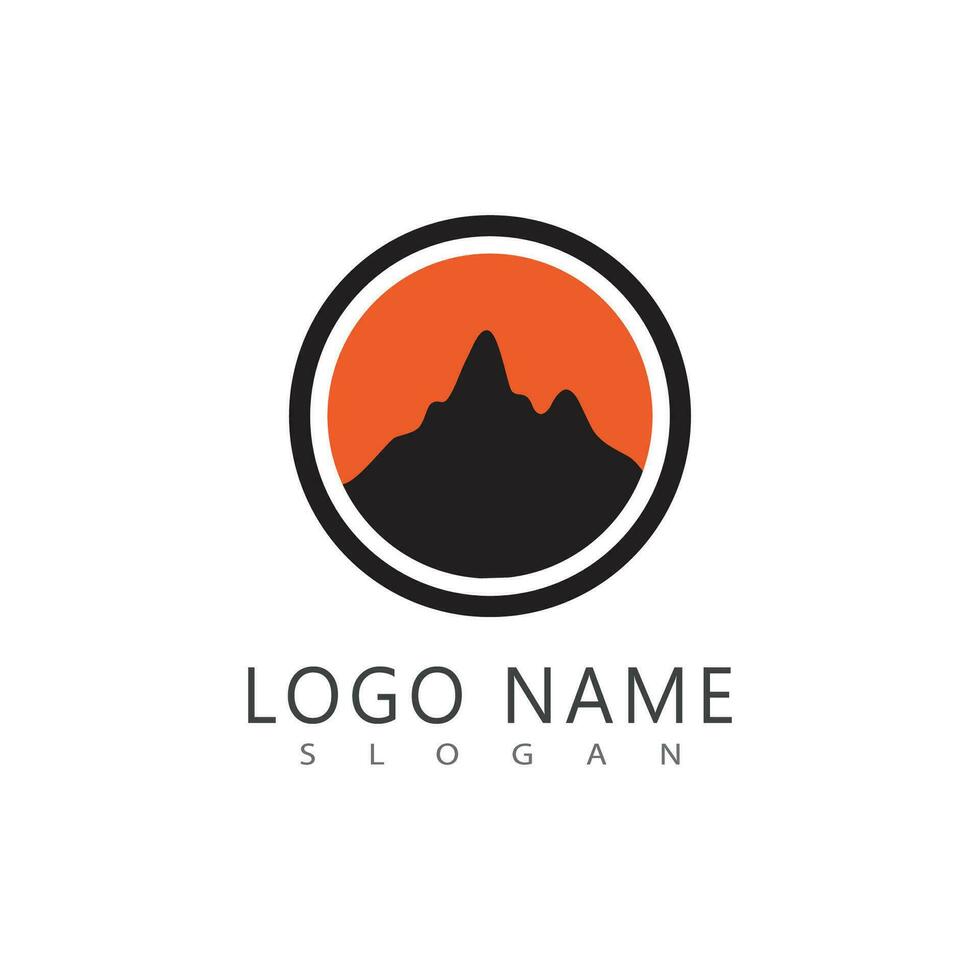 Diseño de ilustración de vector de plantilla de logotipo de icono de montaña