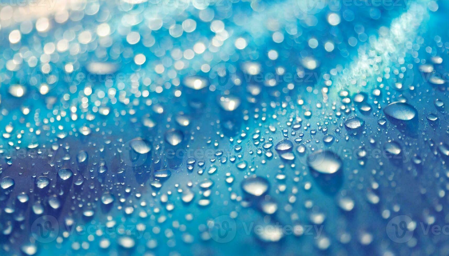 water drops on a blue background ai generated image photo