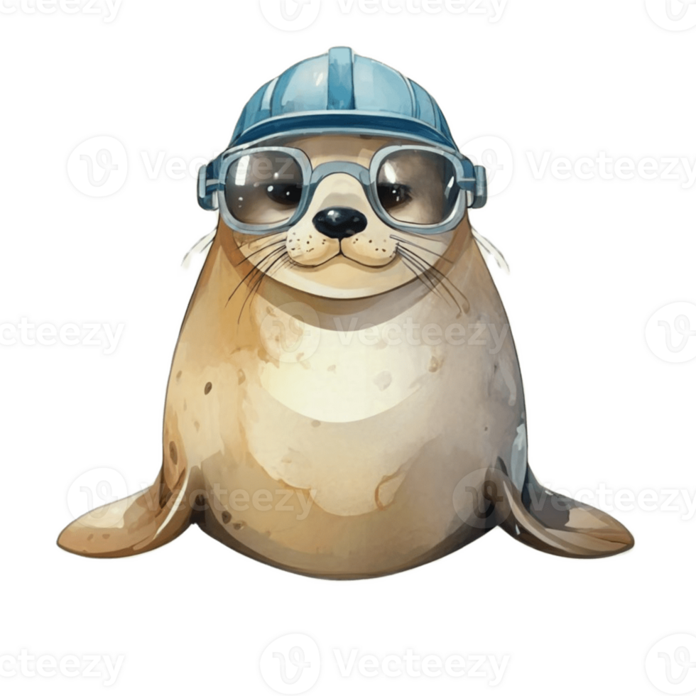Seal Cap Cute AI Generative png