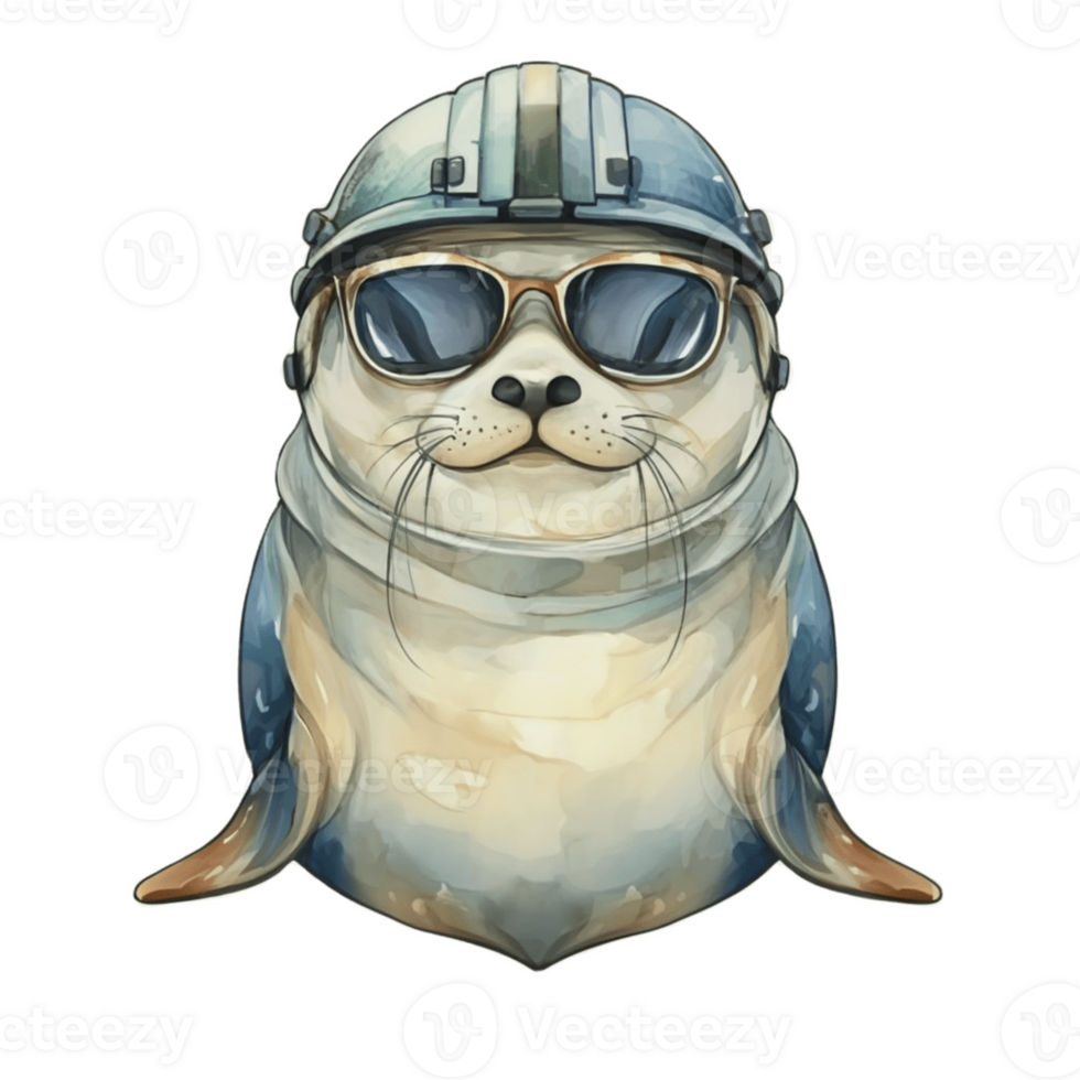 Seal Cap Cute AI Generative png