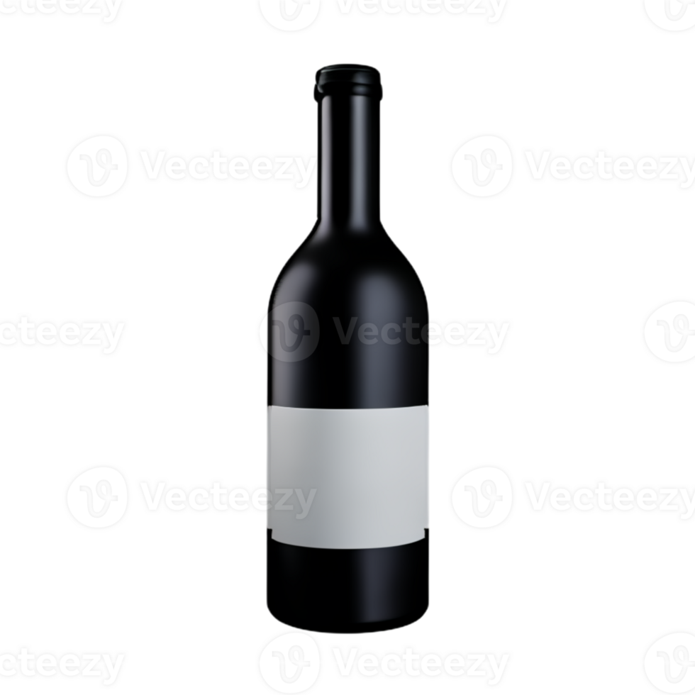 Wine Bottle With A Glass AI Generative png