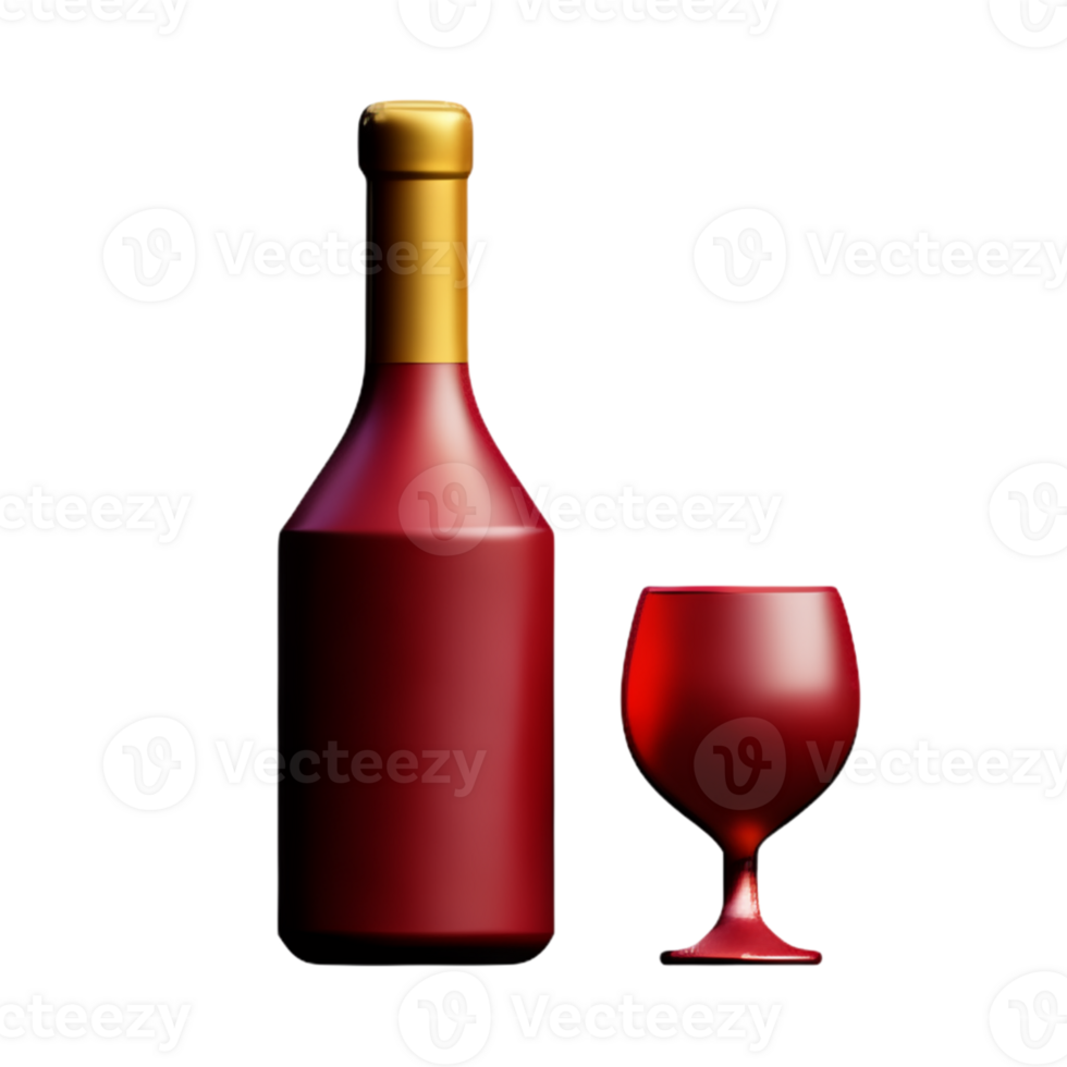 Wine Bottle With A Glass AI Generative png