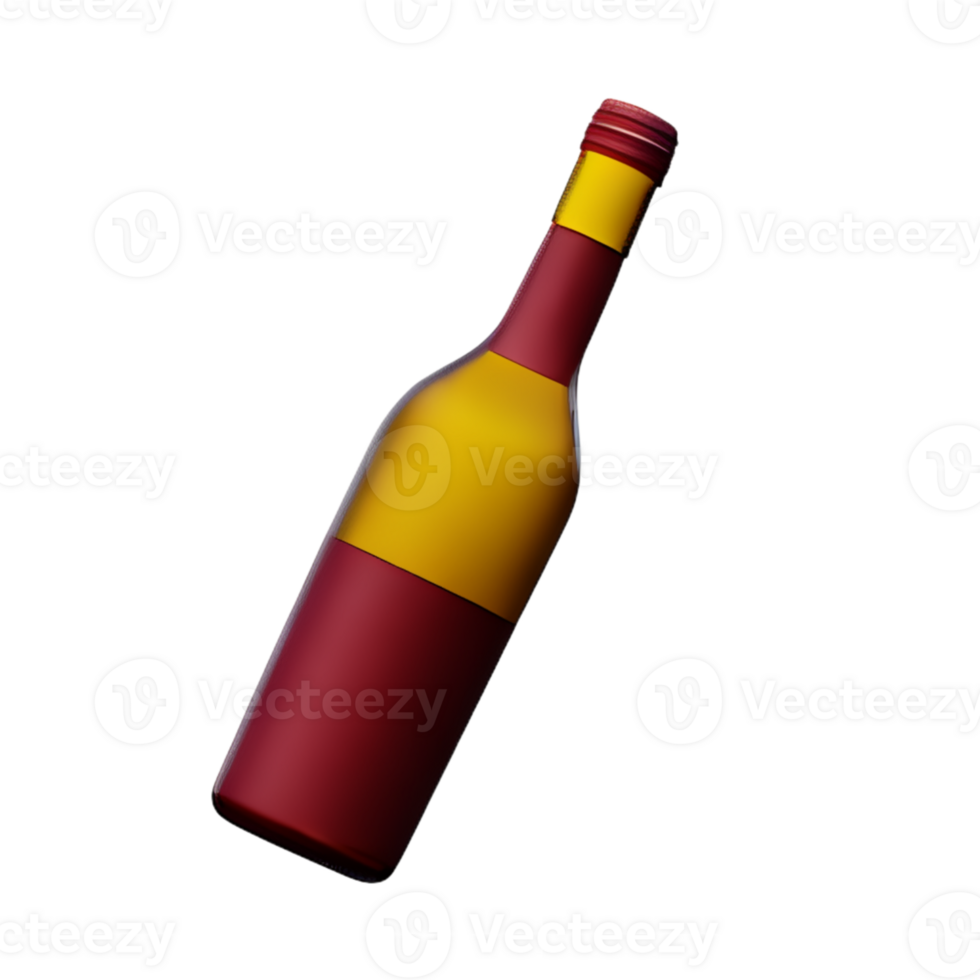 vino botella con un vaso ai generativo png