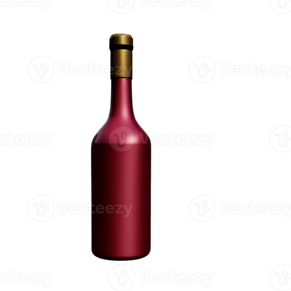 Wine Bottle With A Glass AI Generative png