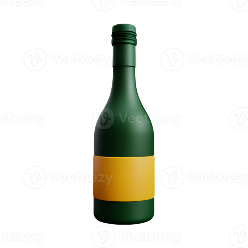 Wine Bottle With A Glass AI Generative png