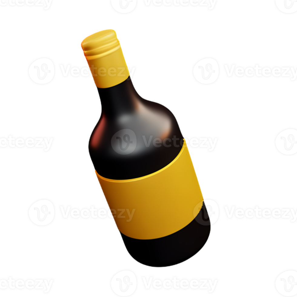 Wine Bottle With A Glass AI Generative png