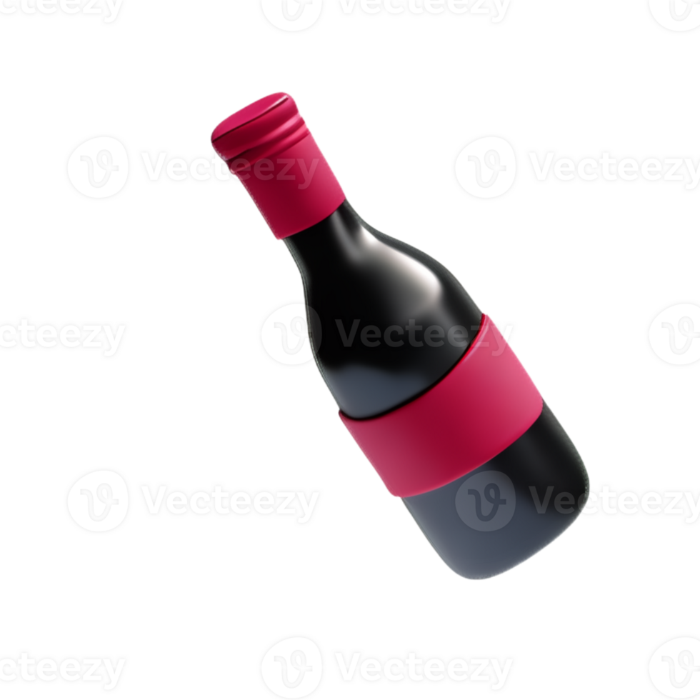 Wine Bottle With A Glass AI Generative png