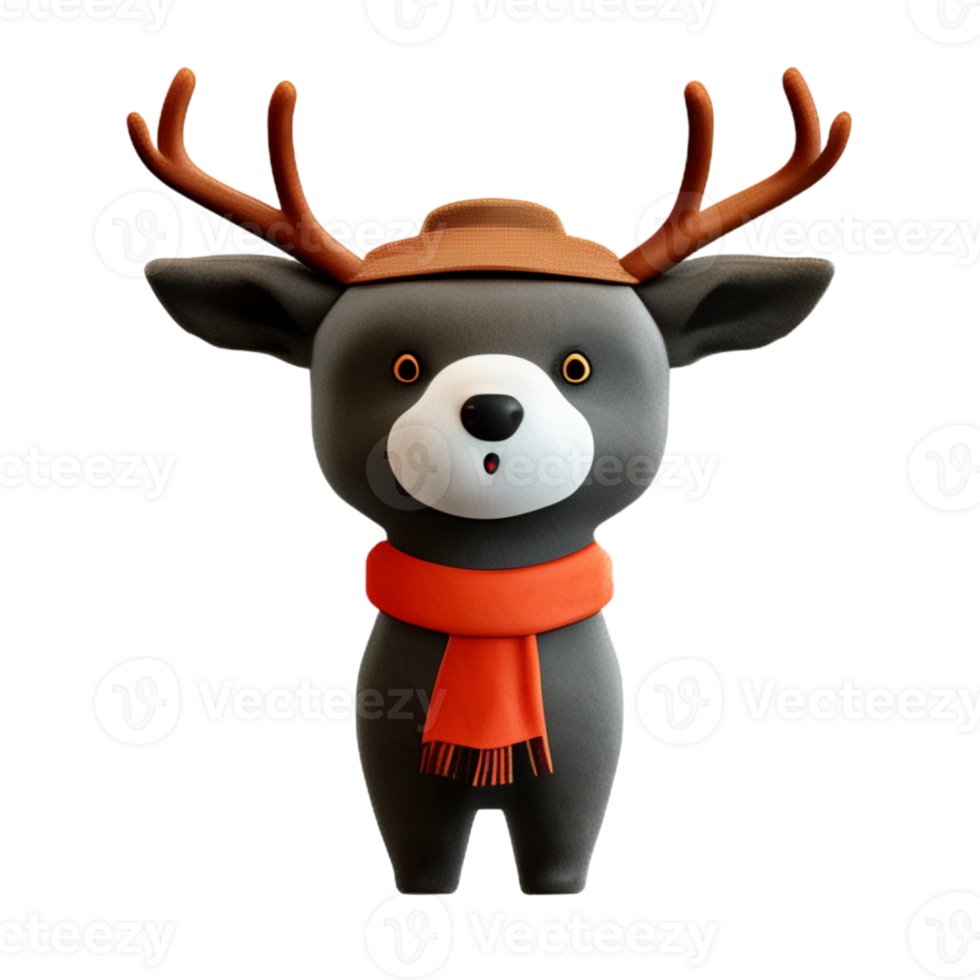 Deer  Cute Happy Animal AI Generative png