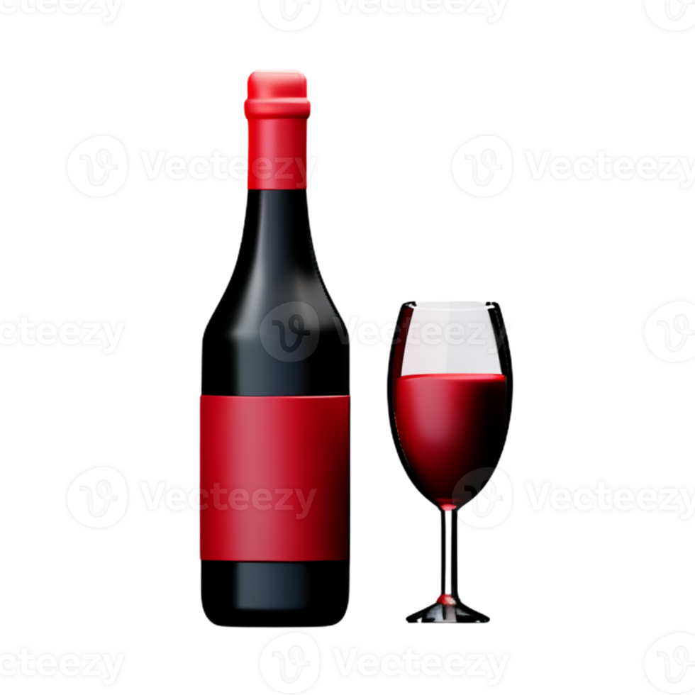 Wine Bottle With A Glass AI Generative png