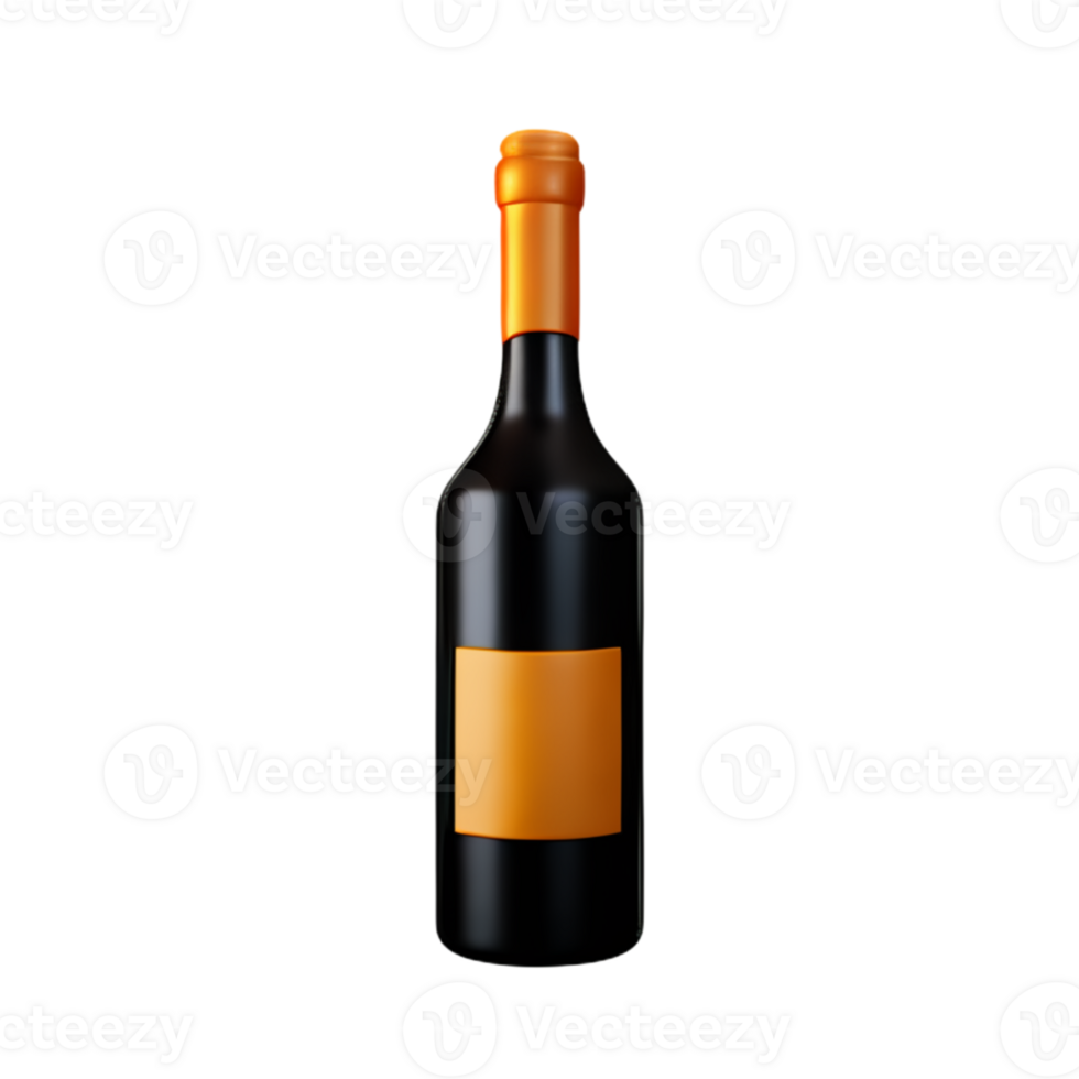Wine Bottle With A Glass AI Generative png