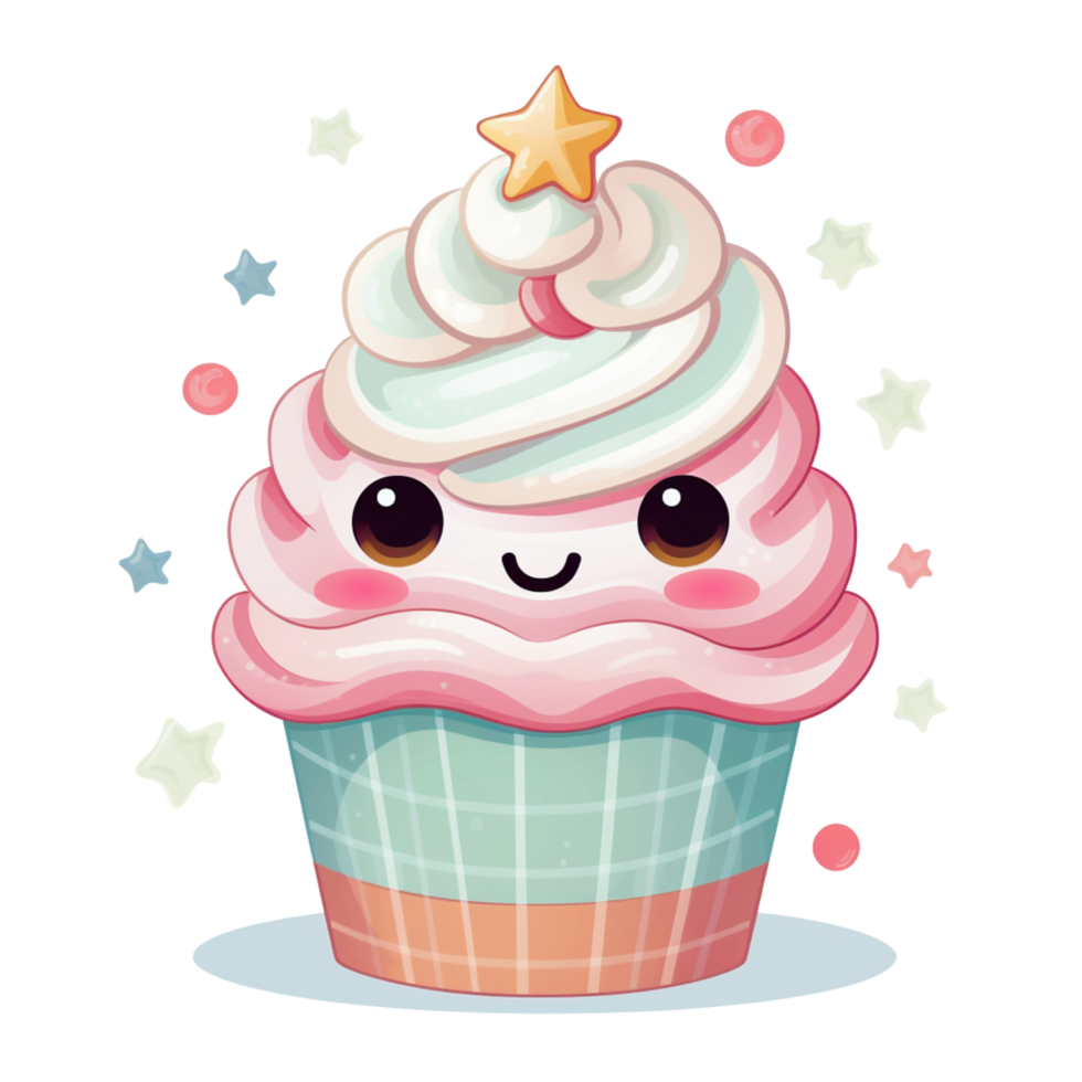 AI generative Ice cream cone green and red color for Christmas festival on transparent background png