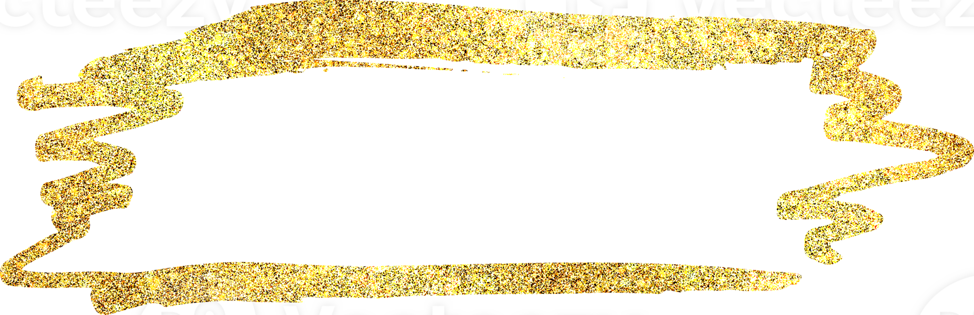 Golden hand drawn frame with glitter png