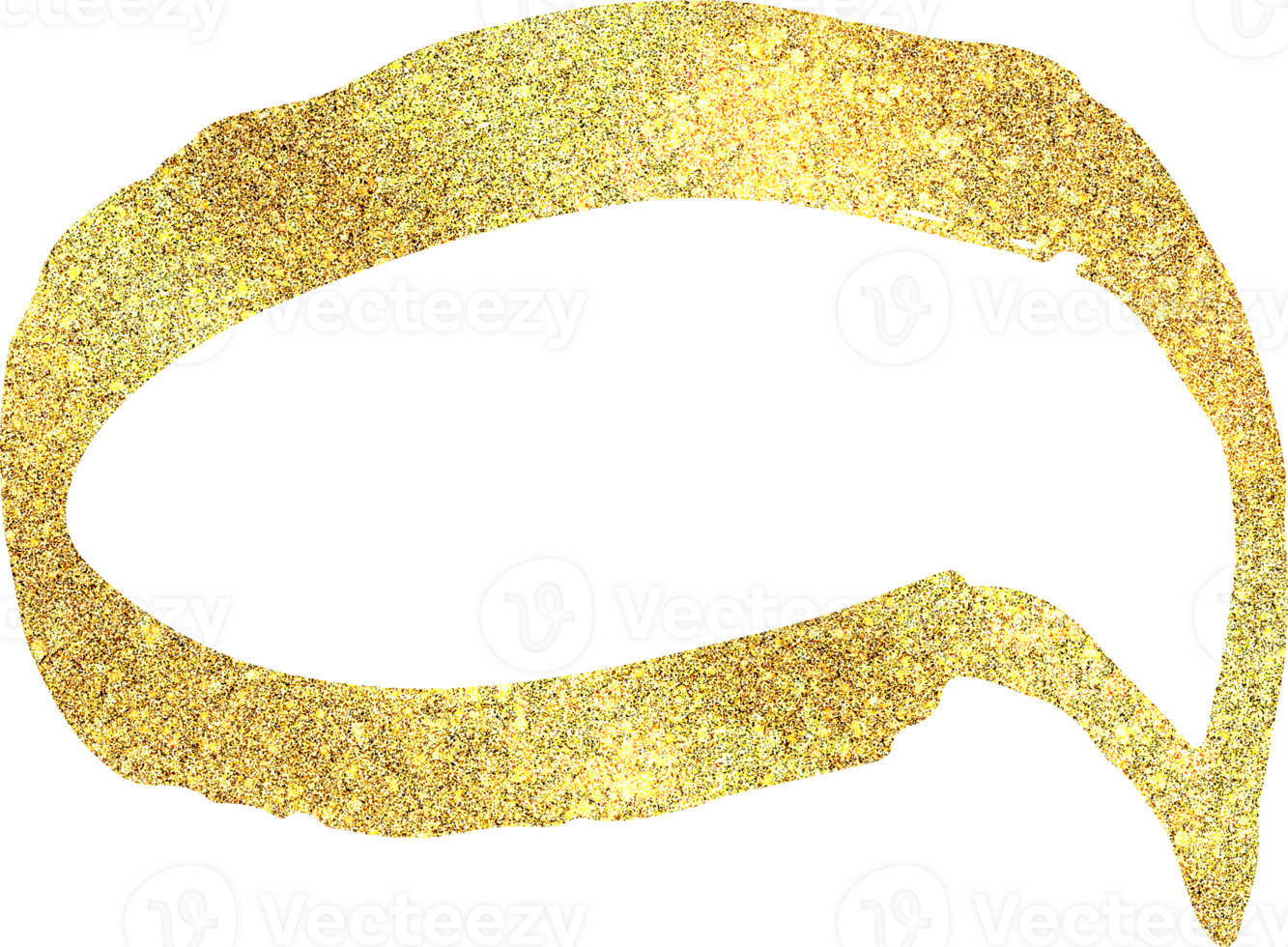Golden hand drawn frame with glitter png