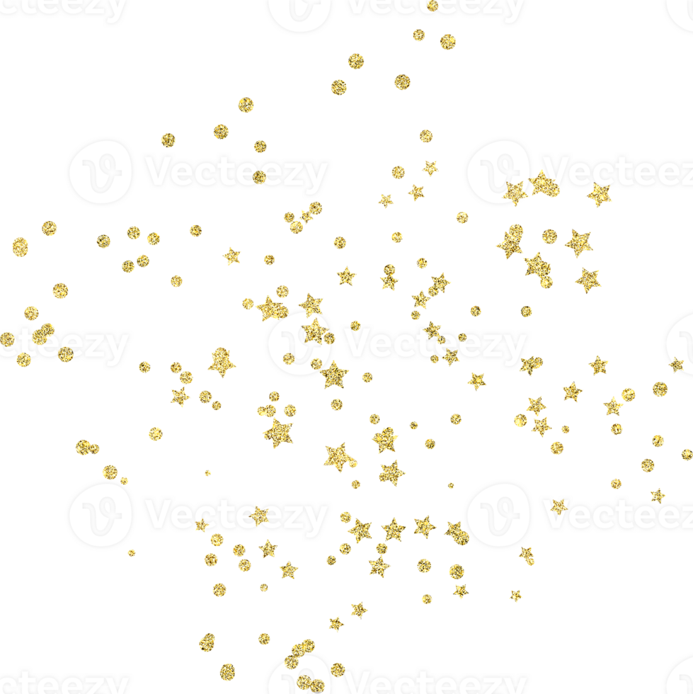 Golden decorative confetti png