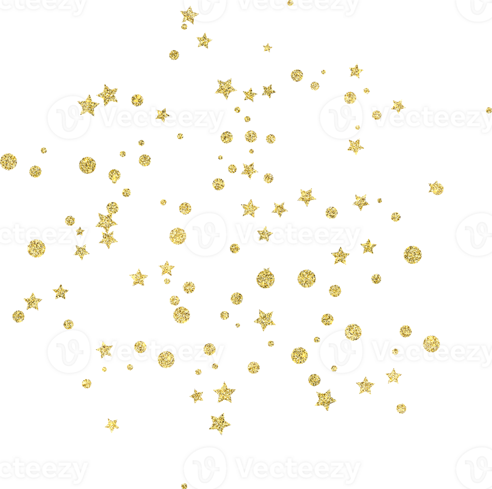 Golden decorative confetti png