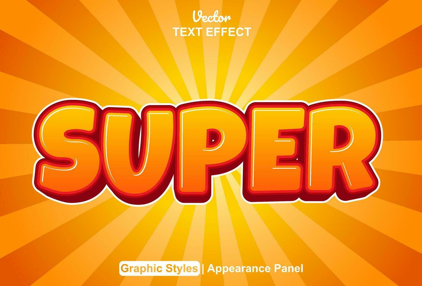 Super text effect with sensational orange color style and editable vector