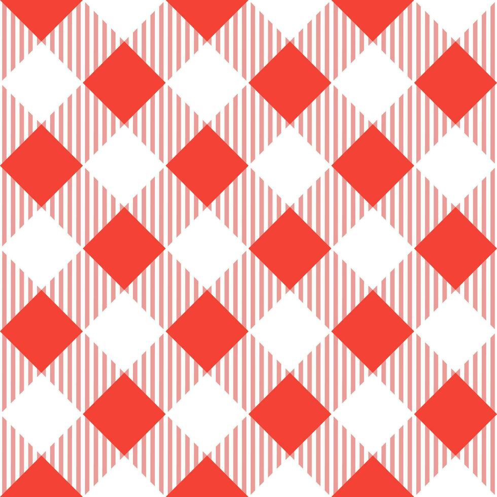 Red shade plaid pattern with oblique line inside background. plaid pattern background. plaid background. Seamless pattern. for backdrop, decoration, gift wrapping, gingham tablecloth. vector