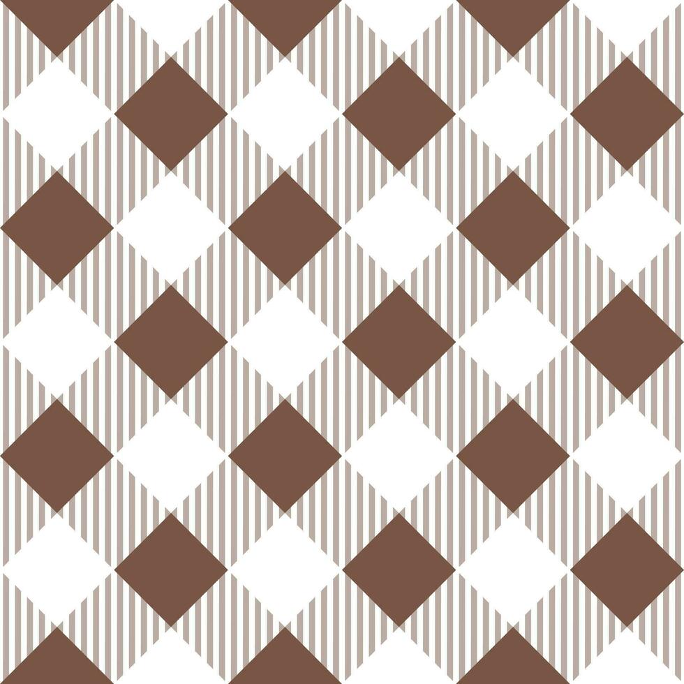 Brown shade plaid pattern with oblique line inside background. plaid pattern background. plaid background. Seamless pattern. for backdrop, decoration, gift wrapping, gingham tablecloth. vector