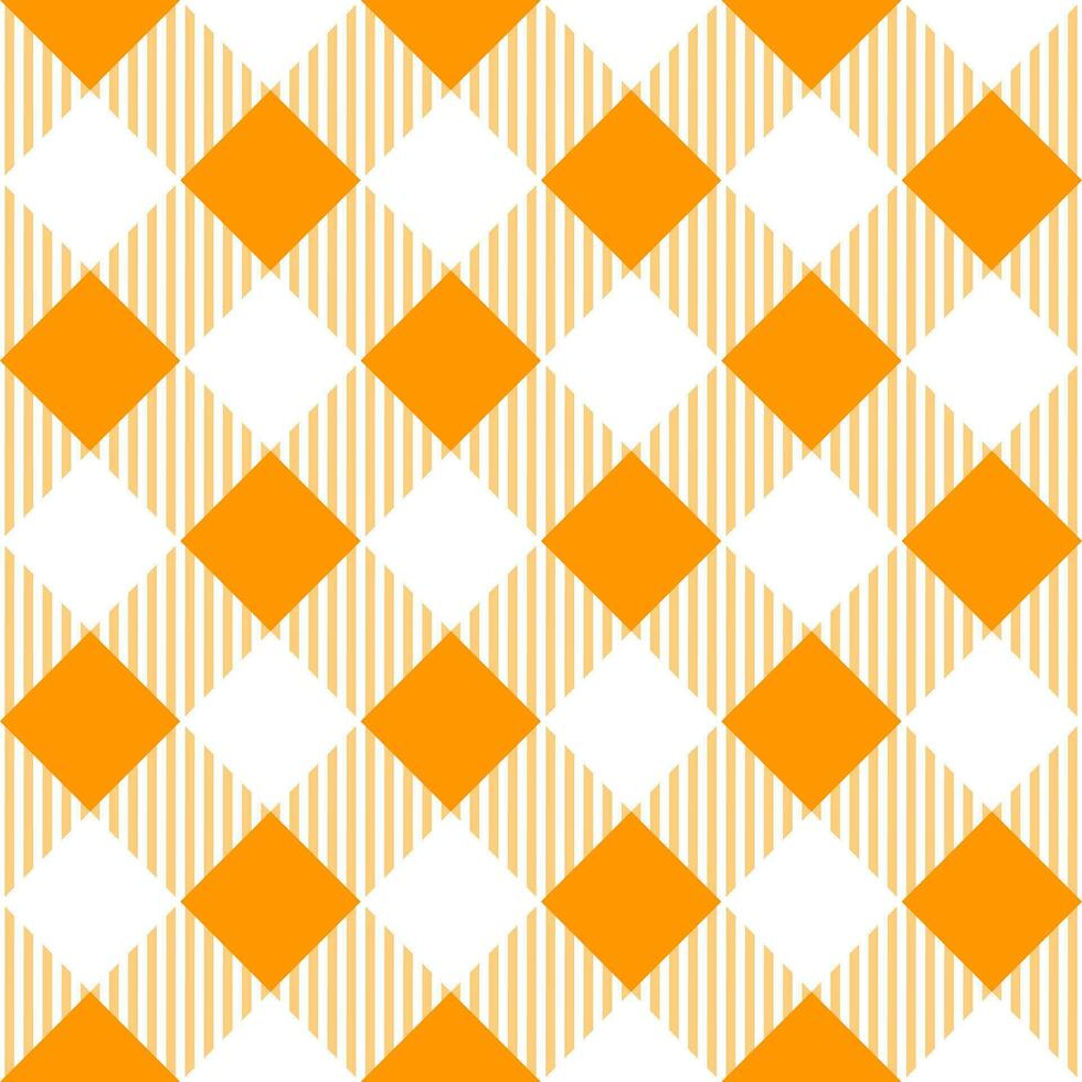 Orange shade plaid pattern with oblique line inside background. plaid pattern background. plaid background. Seamless pattern. for backdrop, decoration, gift wrapping, gingham tablecloth. vector