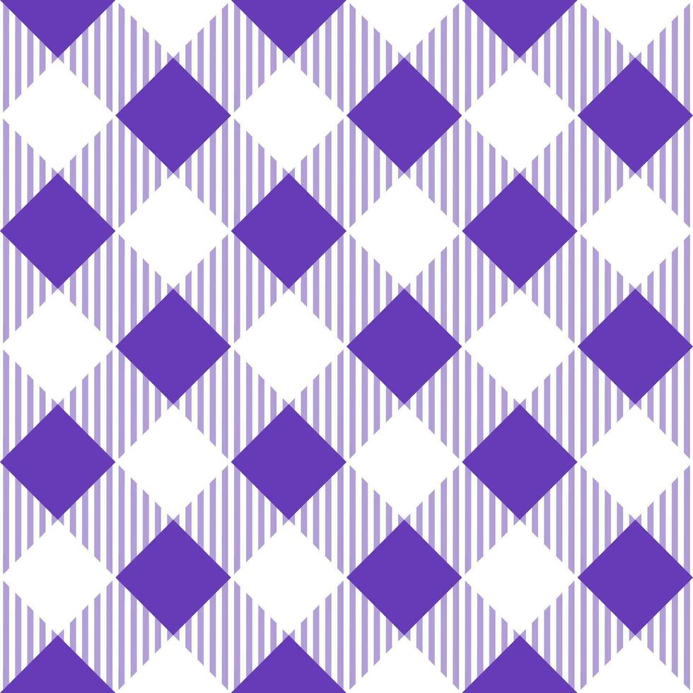 Purple shade plaid pattern with oblique line inside background. plaid pattern background. plaid background. Seamless pattern. for backdrop, decoration, gift wrapping, gingham tablecloth. vector