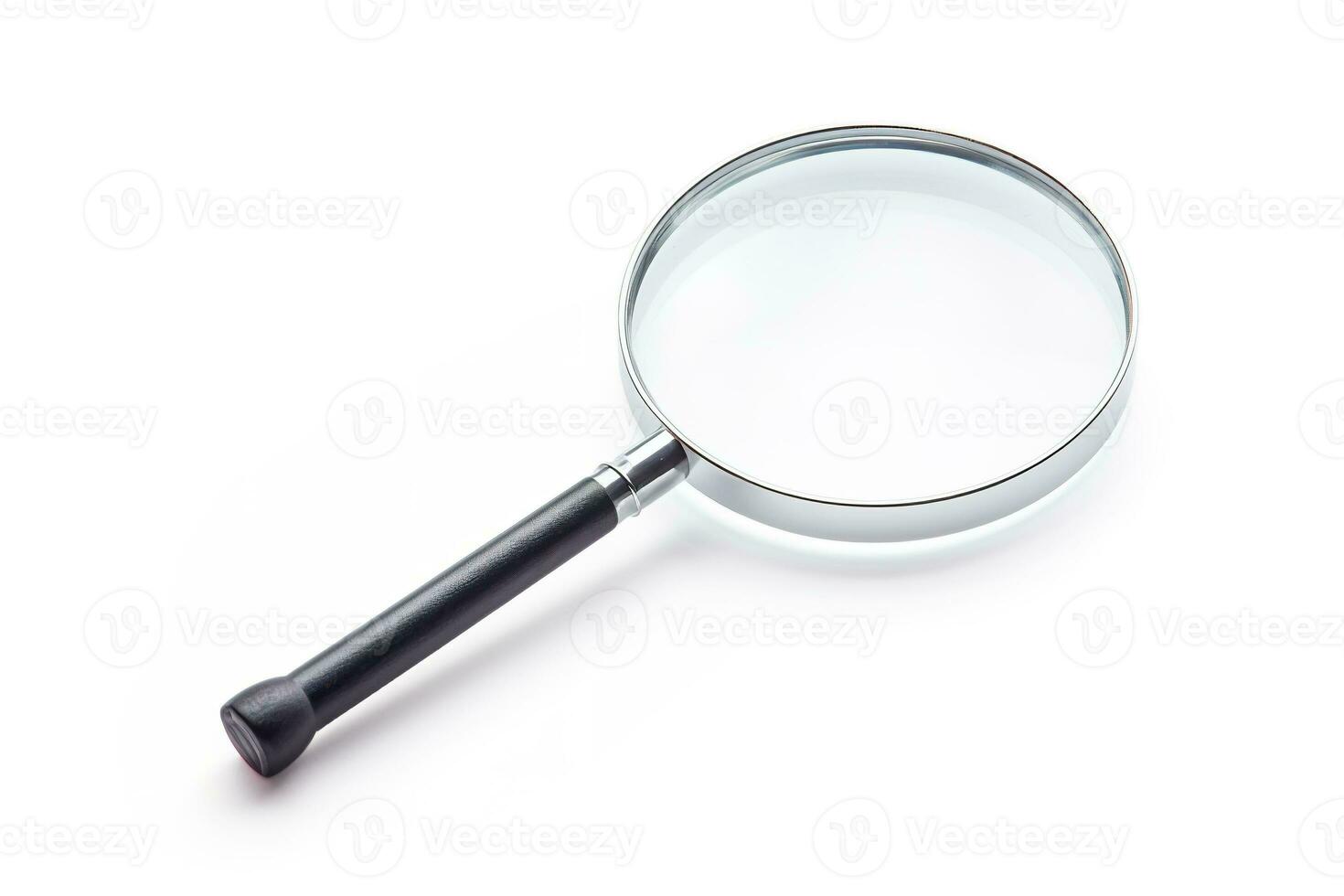 Magnifying glass on white background, Generative AI. photo