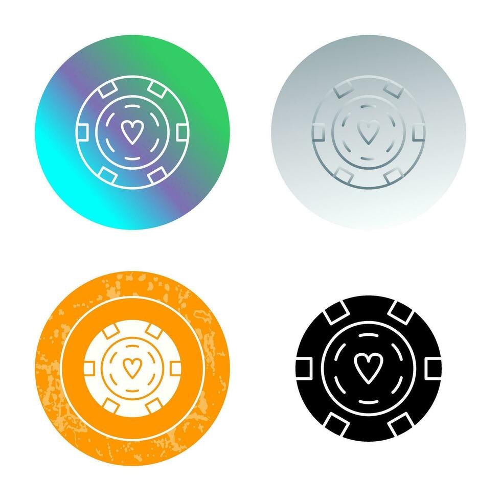 Unique Poker Chips Vector Icon