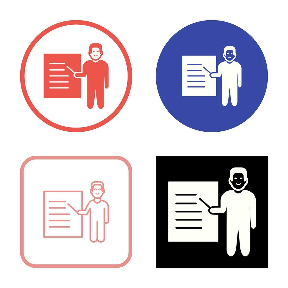 Unique Male Presenter Vector Icon