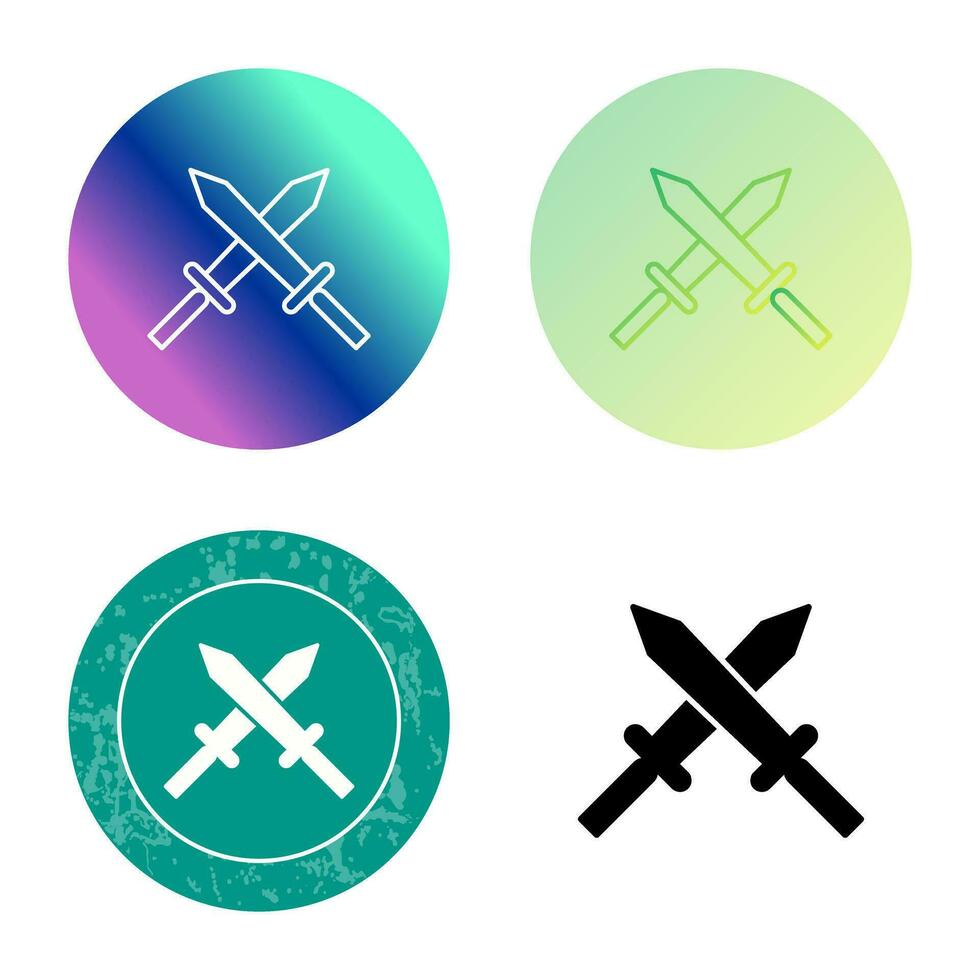 Unique Two Swords Vector Icon