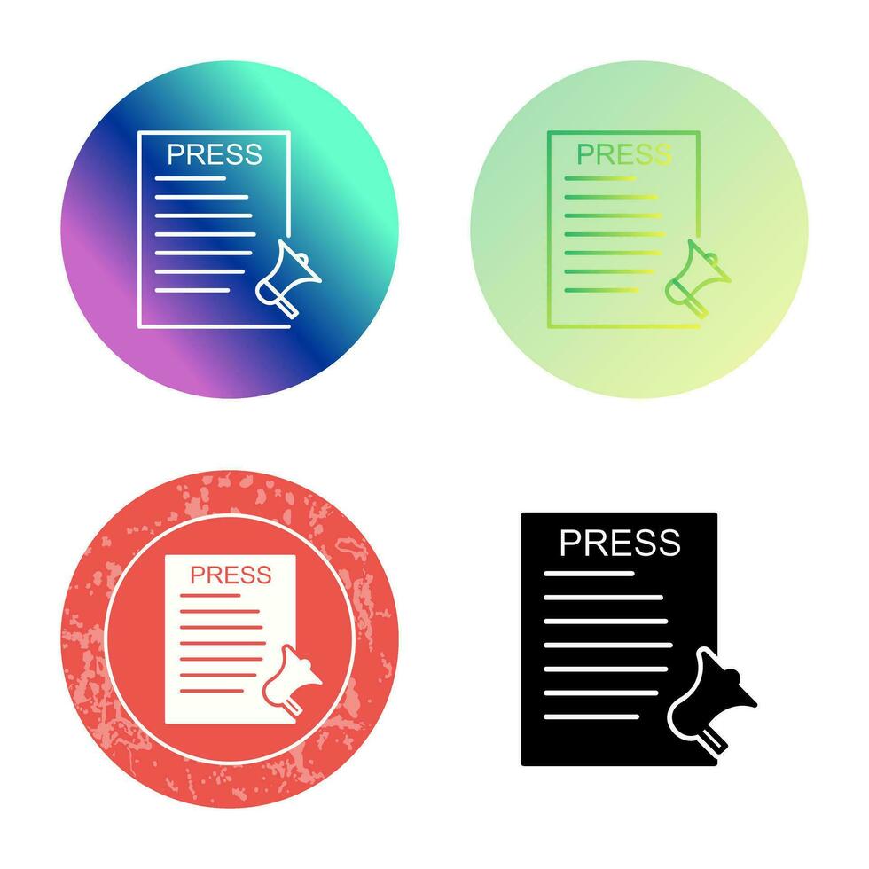 Unique Press Releases Vector Icon