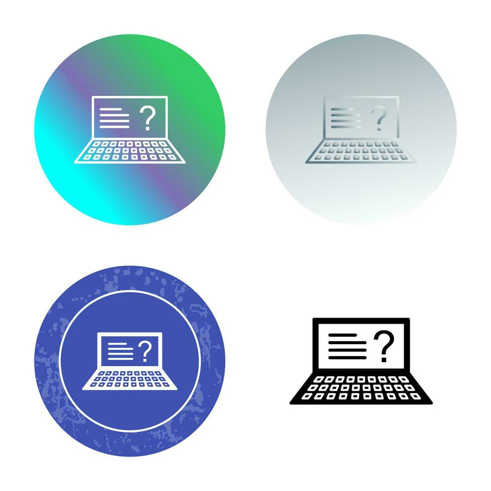 Unique Online Exam Vector Icon